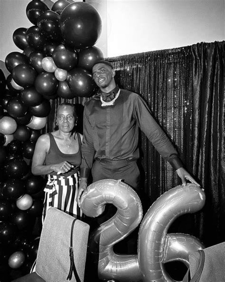 Dwayne Bacon with his mother