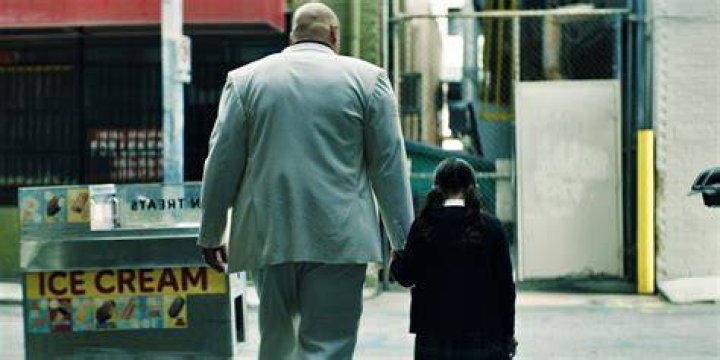 Kingpin and Young Maya walk hand in hand along a New York ally from behind in the 'Echo' trailer.