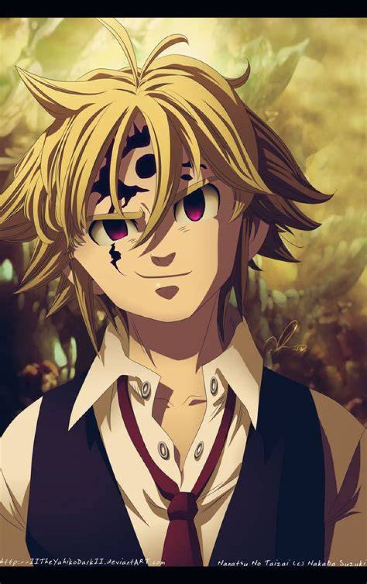 Meliodas is seen with his shirt ripped.