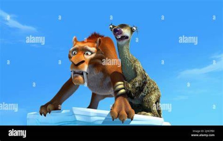 Sid and Diego are standing on an iceberg.