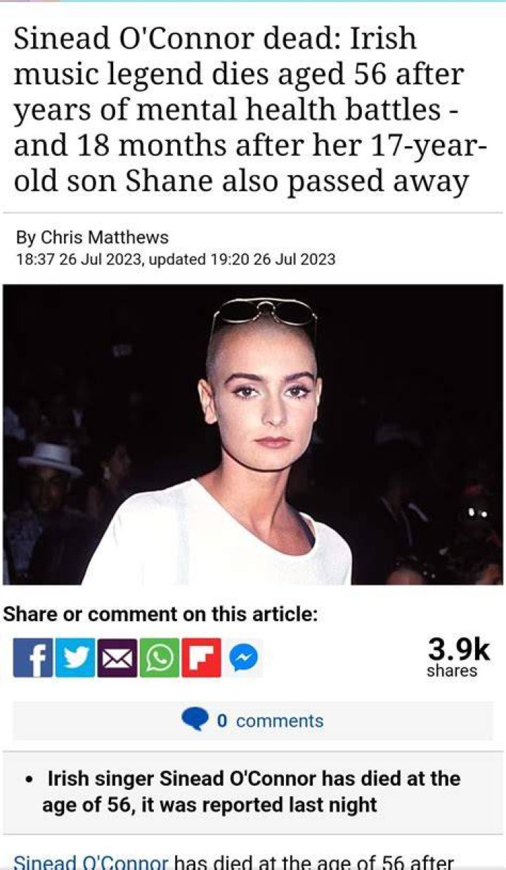 Sinéad O Connor died Sinéad O Connor died