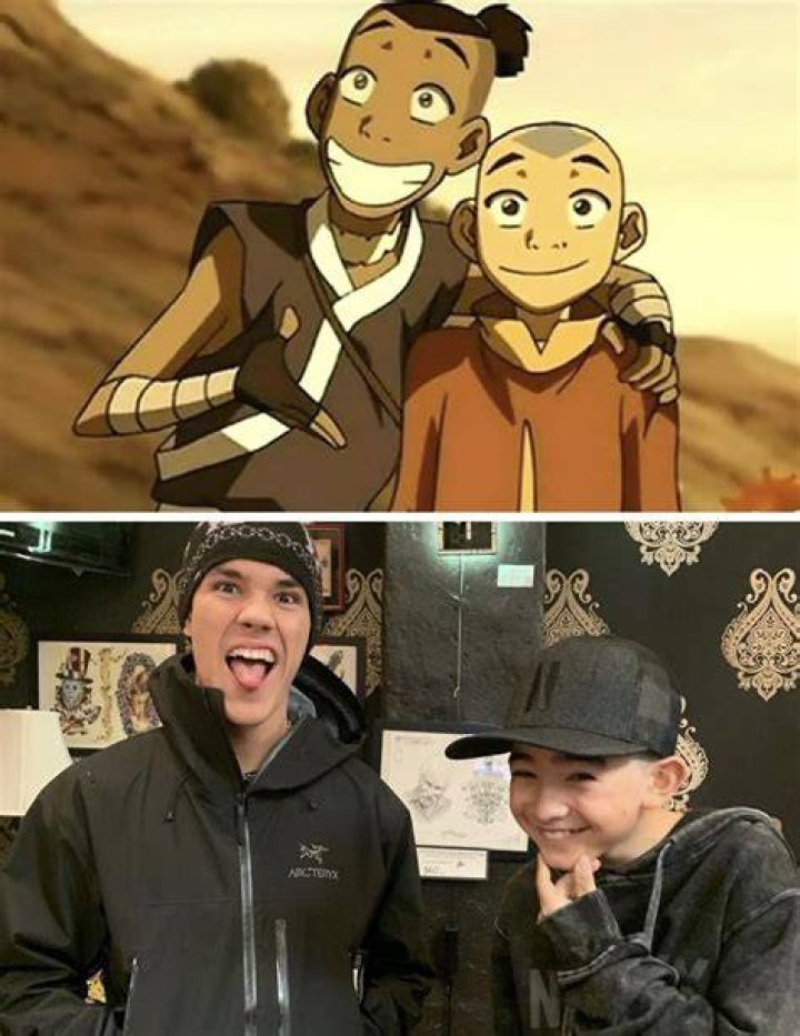 Soka (Ian Ousley), Aang (Gordon Cormier), and Katara (Kiawentiio) ride on the back of Appa in Netflix's Avatar: The Last Airbender